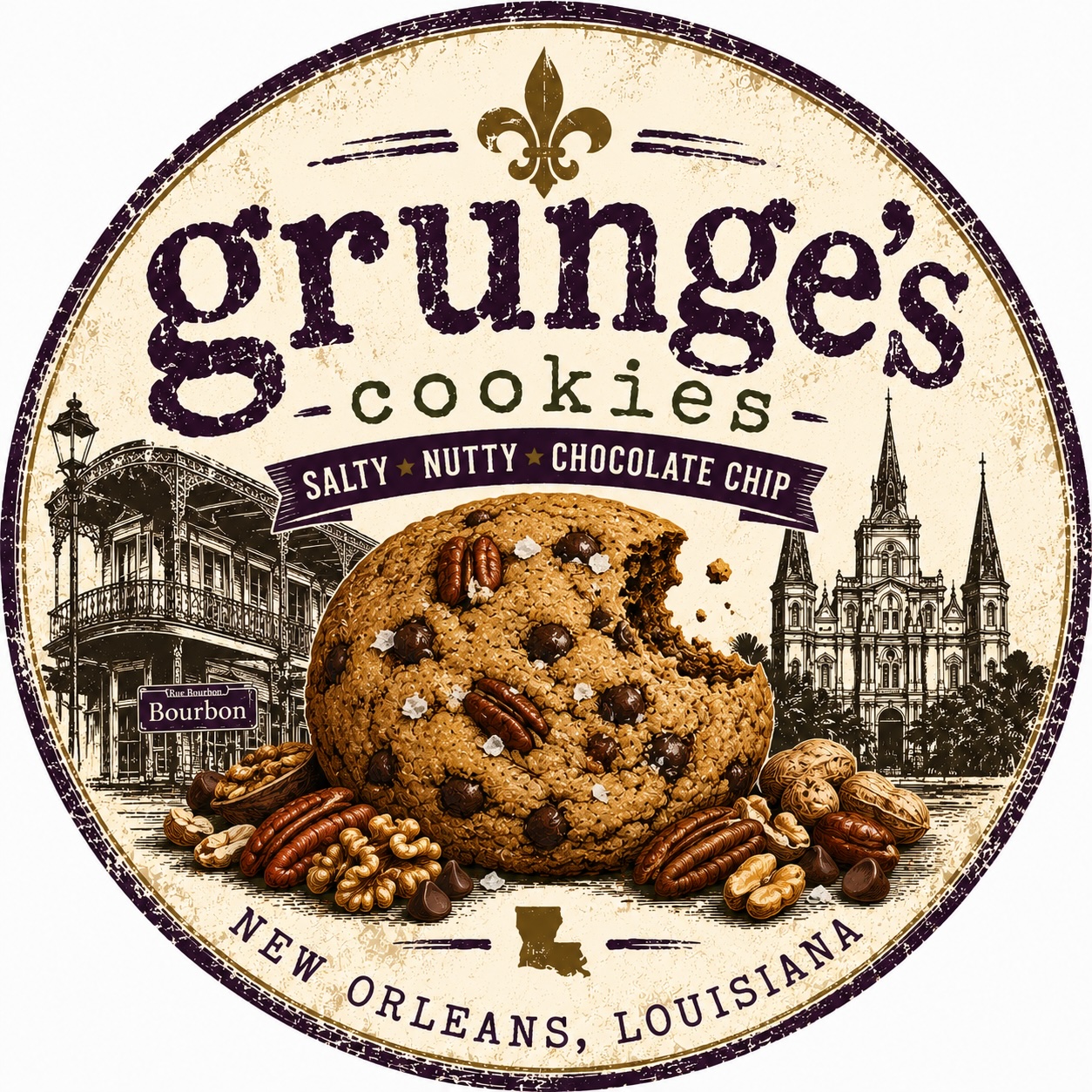 Grunge's Salty and Nutty cookie logo